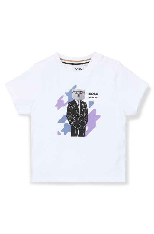 Hugo Boss-Kids' T-shirt in cotton with new-season artwork-boss near me