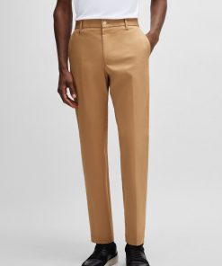 Hugo Boss-Relaxed-fit button-up trousers in stretch cotton-hugo boss store near me