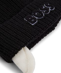 Hugo Boss-Kids’ beanie hat with logo and faux-fur lining-hugo 2