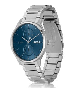 Hugo Boss Watches-Blue-dial watch with stainless-steel link bracelet-hugo boss store near me 2