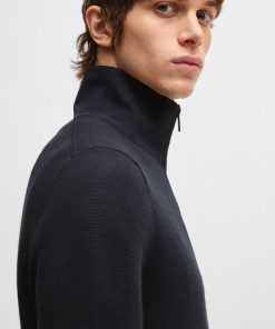 Hugo Boss Sweaters and Cardigans-Zip-neck sweater with softshell trims-hugo boss sale 2