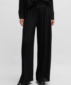 Hugo Boss-Regular-fit high-rise trousers in plissé crepe-hugo by hugo boss