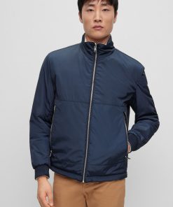 Hugo Boss Jackets and Coats-Water-repellent reversible jacket with logo badge-hugo by hugo boss