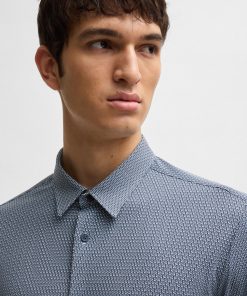 Hugo Boss-Slim-fit shirt in printed performance-stretch fabric-hugoboss 2