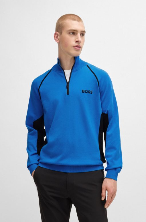 Hugo Boss Sweaters and Cardigans-Sweater with color-blocking and logo-hugo boss store near me