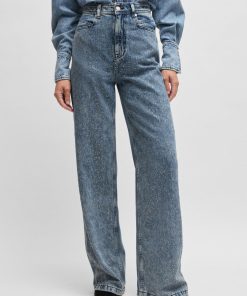 Hugo Boss Pants-Wide-leg jeans in blue denim-hugoboss