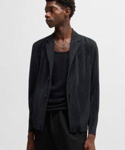 Hugo Boss Sport Coats-Modern-fit jacket in jersey with plissé pleats-hugo by hugo boss