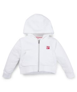 Hugo Boss-Kids’ zip-up hoodie with logo details-hugo boss sale