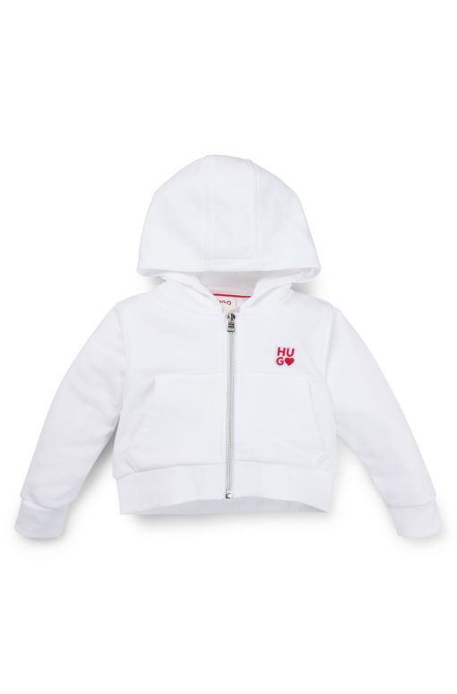 Hugo Boss-Kids' zip-up hoodie with logo details-hugo boss sale