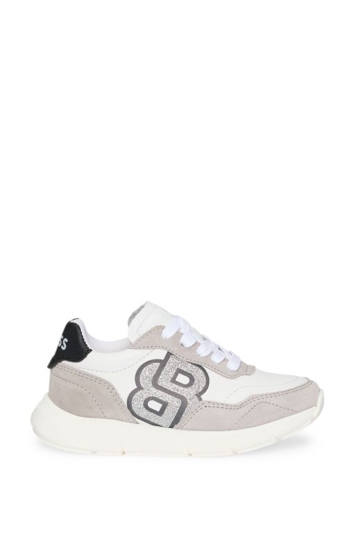 Hugo Boss-Kids' trainers in leather with Double B monogram-hugo