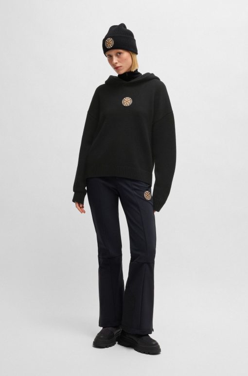 Hugo Boss Sweaters and Cardigans-BOSS Ski relaxed-fit knitted hoodie in virgin wool-boss store near me - Image 2