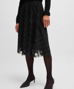 Hugo Boss Skirts-Midi skirt in patterned tulle-hugo boss store