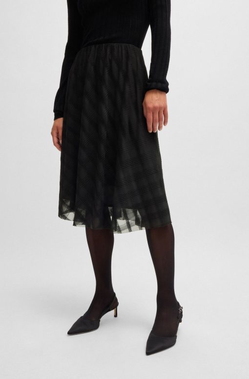 Hugo Boss Skirts-Midi skirt in patterned tulle-hugo boss store