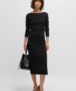 Hugo Boss Skirts-Tube skirt in knitted jacquard-hugo boss store 2