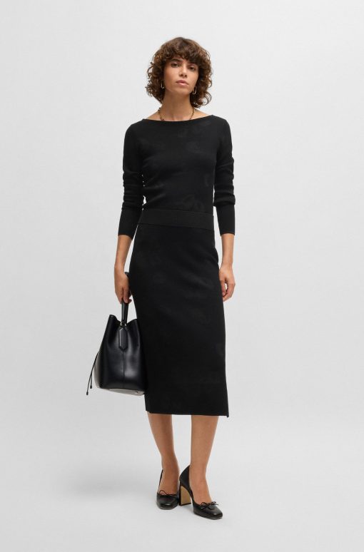 Hugo Boss Skirts-Tube skirt in knitted jacquard-hugo boss store - Image 2