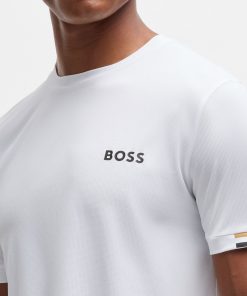 Hugo Boss T-Shirts-BOSS x Matteo Berrettini waffle-fabric T-shirt with signature-stripe artwork-hugo boss store near me 2