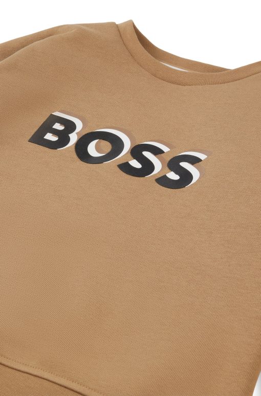 Hugo Boss-Kids' fleece sweatshirt with embossed logo-hugo boss outlet - Image 2