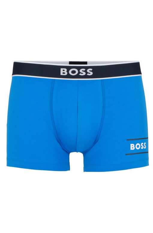 Hugo Boss Underwear-Cotton-blend trunks with stripes and logos-hugoboss