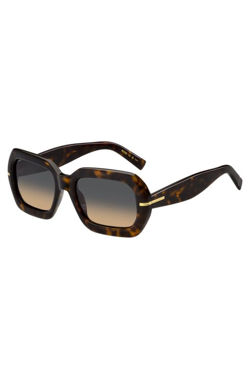 Hugo Boss Eyewear-Patterned-acetate sunglasses with gold-tone hinges-boss store