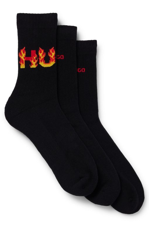 Hugo Boss Socks-Three-pack of short-length socks with logo details-hugo by hugo boss