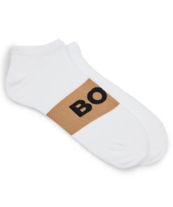 Hugo Boss Socks-Two-pack of ankle-length socks in stretch fabric-boss hugo