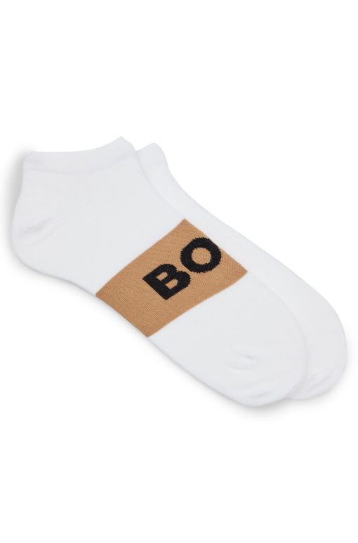 Hugo Boss Socks-Two-pack of ankle-length socks in stretch fabric-boss hugo