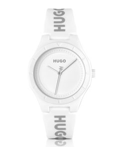 Hugo Boss Watches-Branded silicone-strap watch with matte-white dial-hugo boss outlet