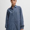 Hugo Boss Blouses-Regular-fit blouse with denim-effect print-boss store near me 3