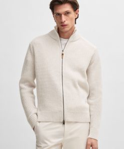 Hugo Boss Sweaters and Cardigans-Zip-up cardigan in wool and cashmere-hugo