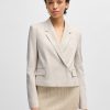 Hugo Boss Tailored Jackets-Regular-fit blazer in micro-check virgin wool-boss outlet 4