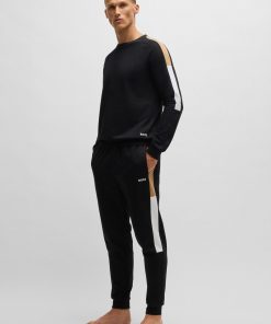 Hugo Boss Sweatshirts and Jogging Pants-Regular-fit sweatshirt in cotton terry with contrast panels-hugo boss sale 2