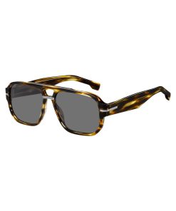 Hugo Boss Eyewear-Patterned-acetate sunglasses with silver-tone details-hugo boss near me