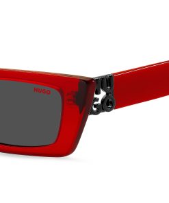 Hugo Boss Eyewear-Red-acetate sunglasses with 3D monogram-hugo boss sale 2