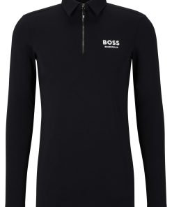 Hugo Boss-Equestrian training polo shirt in power-stretch material-hugo boss sale