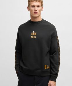 Hugo Boss Tracksuits-BOSS x NFL cotton sweatshirt with gold-tone embroidery-boss hugo