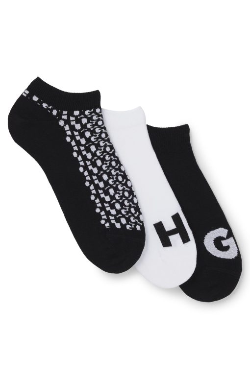 Hugo Boss Underwear, Pajamas, and Socks-Three-pack of ankle socks in cotton-boss outlet