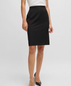 Hugo Boss Skirts-Slim-fit pencil skirt in virgin wool-hugo boss near me