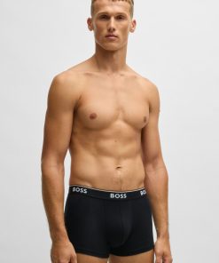 Hugo Boss Underwear-Three-pack of logo-waistband trunks in stretch cotton-hugo by hugo boss 2