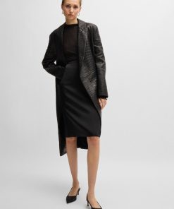 Hugo Boss Skirts-Pencil skirt in lustrous fabric-hugo boss near me 2