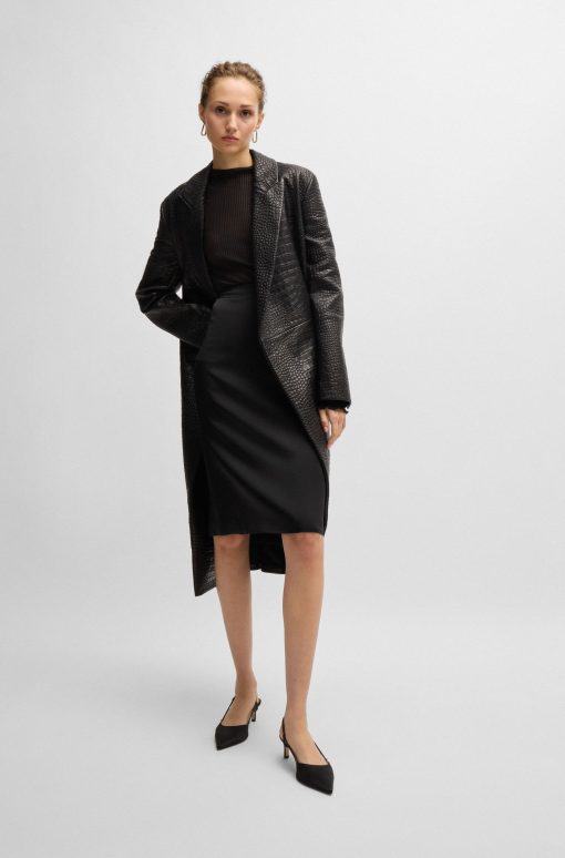 Hugo Boss Skirts-Pencil skirt in lustrous fabric-hugo boss near me - Image 2