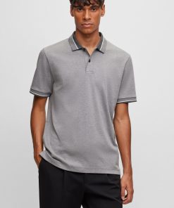 Hugo Boss Polo Shirts-Mercerized-cotton polo shirt with contrast tipping-hugoboss