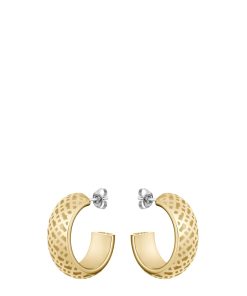 Hugo Boss Jewelry-Gold-tone hoop earrings with engraved monograms-hugoboss 2