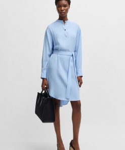 Hugo Boss Dresses-Belted dress with snap placket-hugo by hugo boss