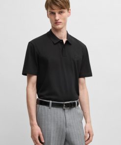 Hugo Boss Polo Shirts-Mercerized-cotton polo shirt with script logo-hugo boss near me