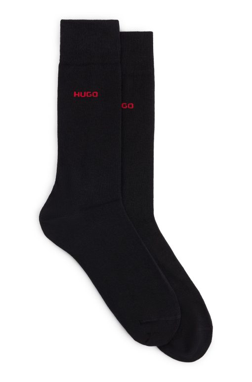 Hugo Boss Socks-Two-pack of regular-length socks in stretch fabric-hugo boss outlet