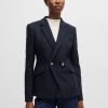 Hugo Boss Tailored Jackets-Slim-fit blazer in multicolored bouclé-boss hugo 4