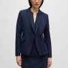 Hugo Boss Tailored Jackets-Fitted blazer in stretch fabric-hugo boss store 4