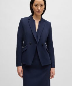 Hugo Boss Tailored Jackets-Slim-fit blazer with zipped pockets-hugoboss