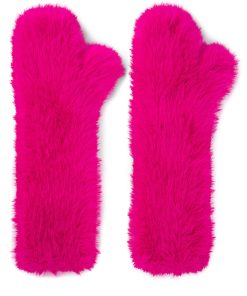 Hugo Boss Hats and Gloves-NAOMI x BOSS fleece-lined mittens in faux fur-boss outlet