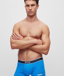 Hugo Boss Underwear-Cotton-blend trunks with stripes and logos-hugoboss 2